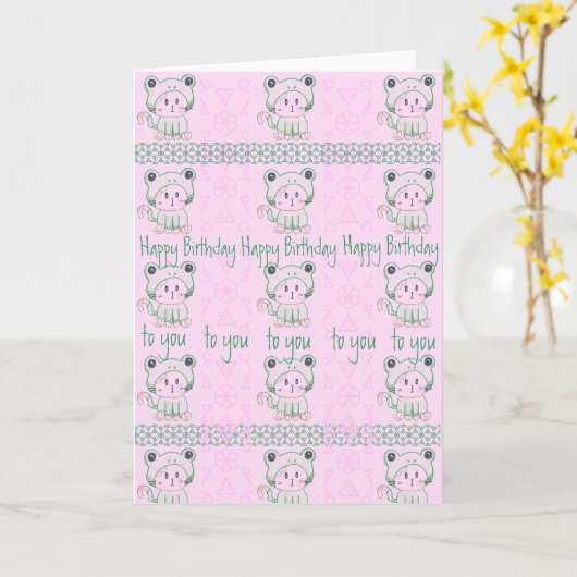 Kittenfrog Birthday card Karte (Gelbe Blume)