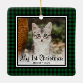 Kittens 1. Weihnachten Keramikornament (Rückseite)