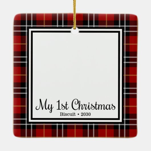 Kittens 1. Weihnachten Keramikornament (Rückseite)