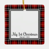 Kittens 1. Weihnachten Keramikornament (Vorderseite)