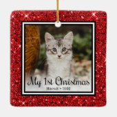 Kittens 1. Weihnachten Keramikornament (Rückseite)