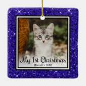 Kittens 1. Weihnachten Keramikornament (Rückseite)