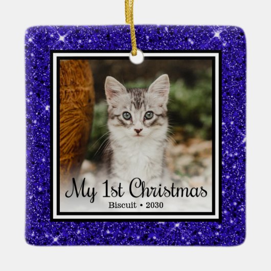 Kittens 1. Weihnachten Keramikornament (Vorderseite)