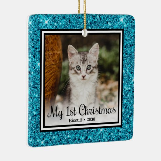 Kittens 1. Weihnachten Keramikornament (Rechts)