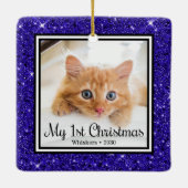 Kitten's 1. Weihnachts 2 Foto Keramikornament (Rückseite)