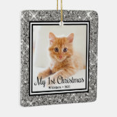 Kitten's 1. Weihnachts 2 Foto Keramikornament (Rechts)