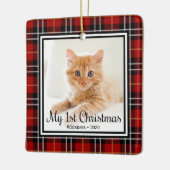 Kitten's 1. Weihnachts 2 Foto Keramikornament (Links)