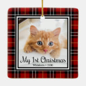 Kitten's 1. Weihnachts 2 Foto Keramikornament (Rückseite)