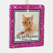 Kitten's 1. Weihnachts 2 Foto Keramikornament (Rechts)