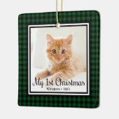 Kitten's 1. Weihnachts 2 Foto Keramikornament (Links)