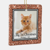 Kitten's 1. Weihnachts 2 Foto Keramikornament (Rechts)