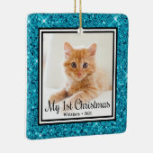 Kitten's 1. Weihnachts 2 Foto Keramikornament (Rechts)