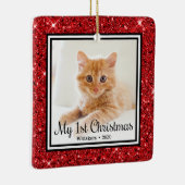 Kitten's 1. Weihnachts 2 Foto Keramikornament (Rechts)