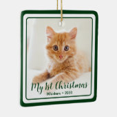 Kitten's 1. Weihnachts 2 Foto Keramikornament (Rechts)