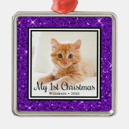Kittens 1. Weihnachtsfest-Foto Ornament Aus Metall
