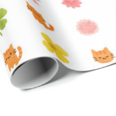 Kittens and Flowers Geschenkpapier (Rolleneckpunkt)