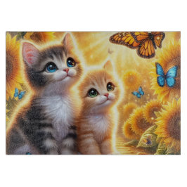 Kittens and Sunflowers Cutting Board Schneidebrett