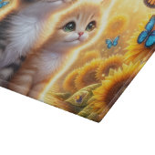 Kittens and Sunflowers Cutting Board Schneidebrett (Ecke)