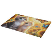 Kittens and Sunflowers Cutting Board Schneidebrett (Ecke)