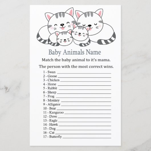 Kittens Baby Animals Name Game (Vorderseite)