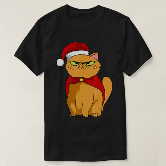 Kittens Christmas cat with evil eye grumpy cats T-Shirt (Design vorne)