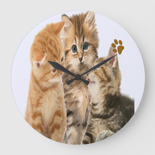kittens clock große wanduhr (Vorderseite)