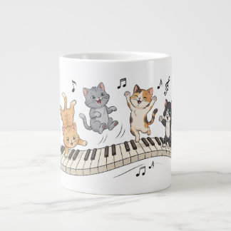 Kittens dancing on a piano key Specialty Mug Jumbo-Tasse