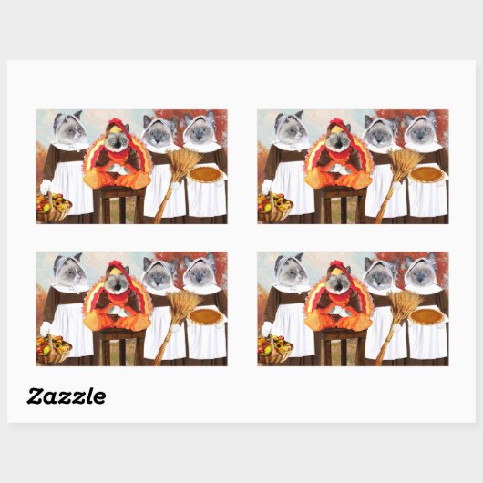 Kittens Erntedank Rectangle Stickers (Blatt)