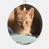 Kittens erste Weihnachten Keramik Ornament (Links)
