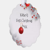 Kittens erste Weihnachten Ornament Karte (Links)