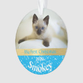 Kitten's First Christmas Foto Ornament (Vorderseite)
