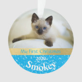 Kitten's First Christmas Foto Ornament (Vorderseite)