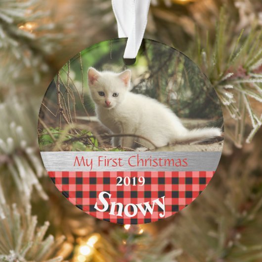 Kitten's First Christmas Foto Ornament (Baum)