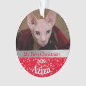Kitten's First Christmas Foto Ornament (Vorderseite)