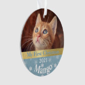 Kitten's First Christmas Foto Ornament (Vorderseite)