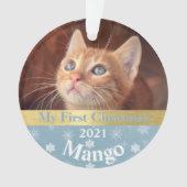 Kitten's First Christmas Foto Ornament (Vorderseite)