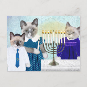 Kittens' Hanukkah Postcard Feiertagspostkarte