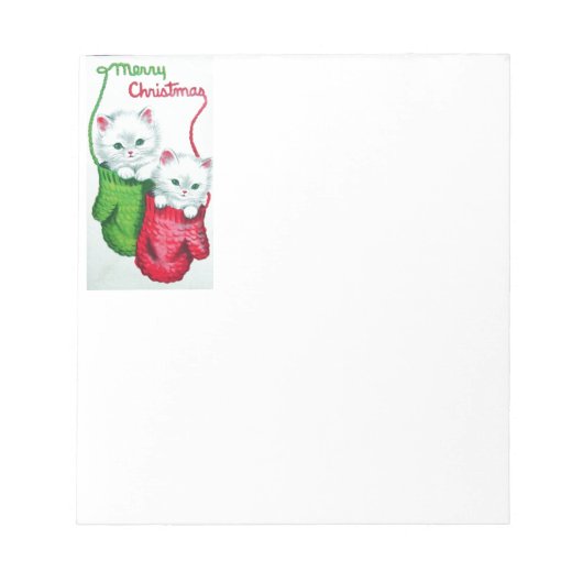 Kittens in Mittens Merry Notizblock (Vorderseite)