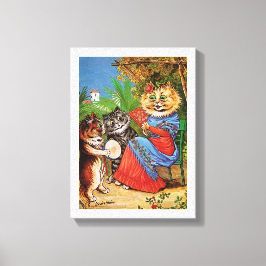 Kittens & Lady, Louis Wain Leinwanddruck (Vorderseite)