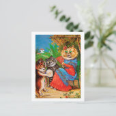 Kittens & Lady, Louis Wain Postkarte (Stehend Vorderseite)