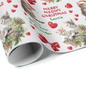 Kittens Merry Meowy Christmas Grandchild Geschenkpapier (Rolleneckpunkt)