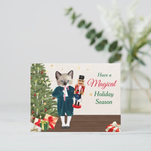 Kittens Nutcracker Holiday Postcard Postkarte (Stehend Vorderseite)