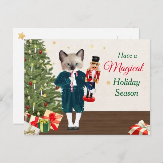 Kittens Nutcracker Holiday Postcard Postkarte (Vorne/Hinten)