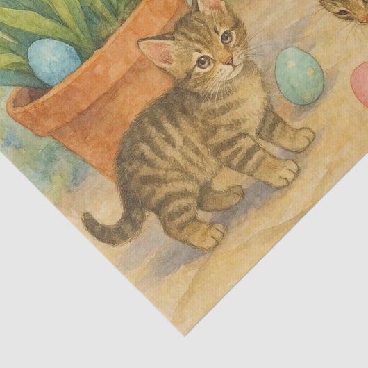 Kittens Playing with Easter Eggs Seidenpapier (Ausschnitt)