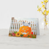 Kitten's Pumpkin Playtime Grußkarte Karte (Gelbe Blume)