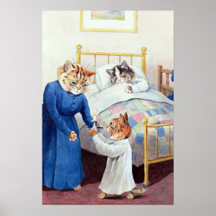 Kittens Schlafenszeit, Louis Wain Poster