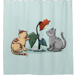 Kittens Summer Delight Blume Game Duschvorhang
