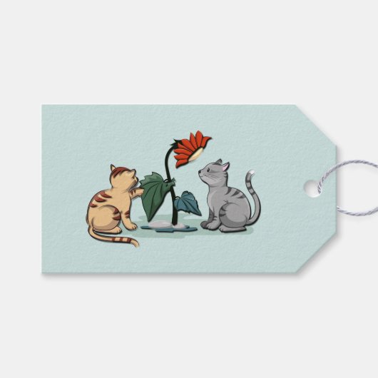 Kittens Summer Delight Blume Game Geschenkanhänger (Vorderseite (Horizontal))