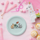 Kittens Summer Delight Blume Game Pappteller (Party)