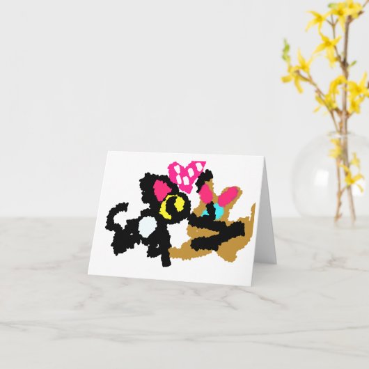 Kittens Valentine Karte (Gelbe Blume)